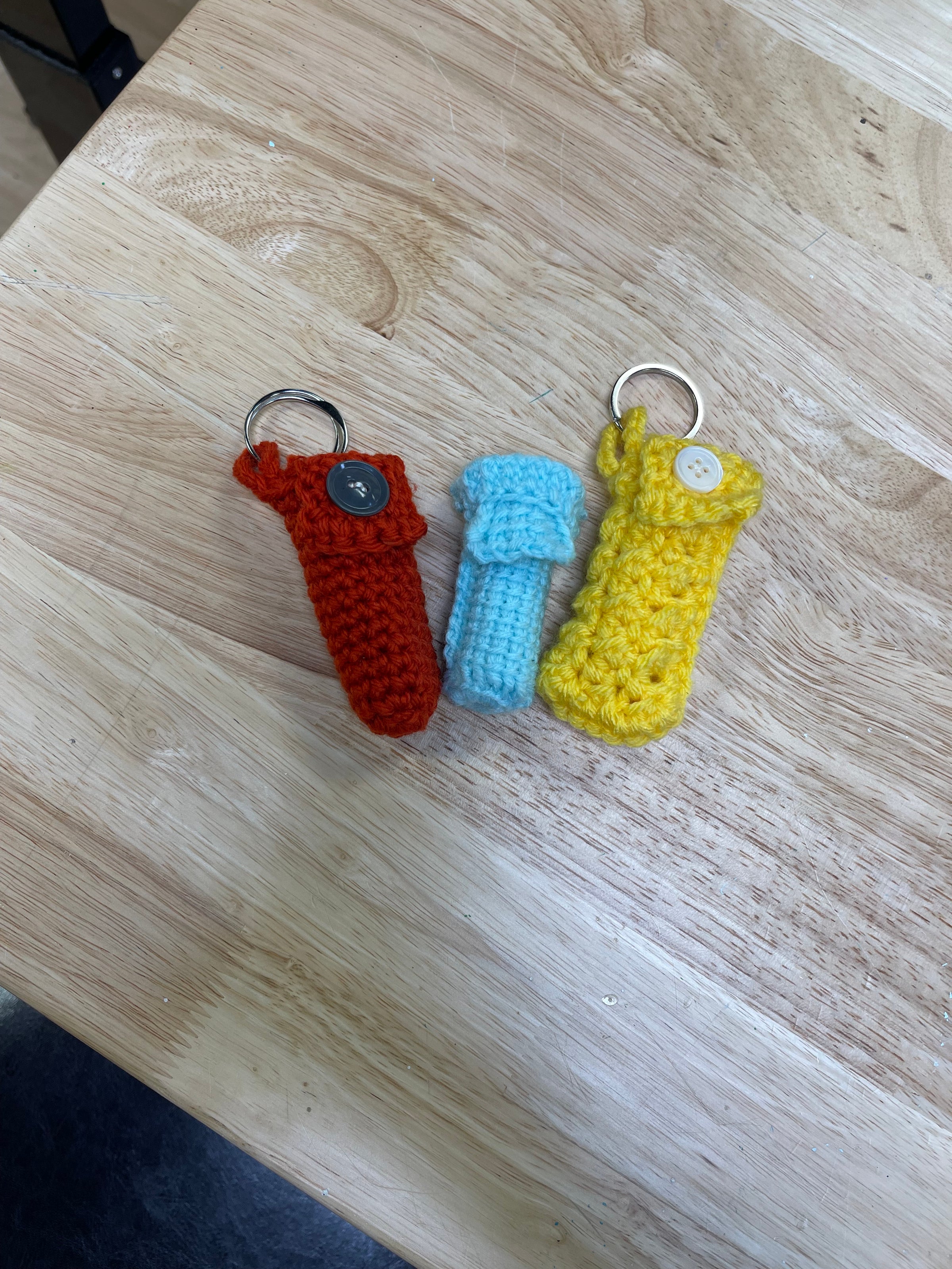 Crocheted Chapstick Holder Keychain Your Shop